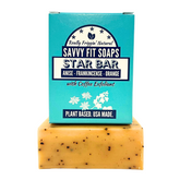 A box of Savvy Fit Soaps Star Bar in Anise, plant-based and USA-made, showcasing a natural and aromatic skincare product.